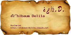 Öhlbaum Delila névjegykártya